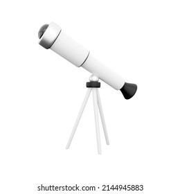 Telescope Astronomy Physics Class Symbol 3d Rendering Icon Isolated