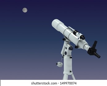 Telescope looking on the moon