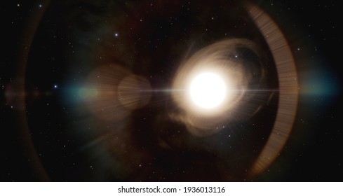 Telescope realistic 3d render planet space universe cosmos abstract, astronomy sci-fi illustrations