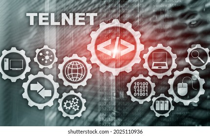 Teletype Network Protocol. Telnet Virtual Terminal Client. Internet And Network Concept. Telnet.