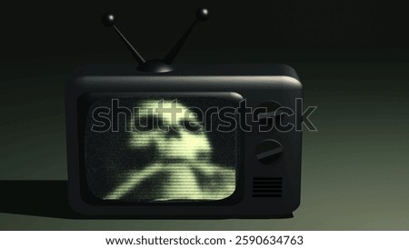 Television with static interference illustration