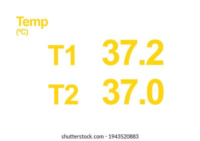 Temperature (Celsius) Monitoring At The Hospital. Temperature Monitor Screen