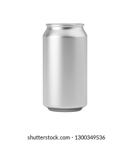 Template Aluminum Soda Can Isolated On White Background, Mockup, Can For Beer And Carbonated Drinks. 3D Rendering.