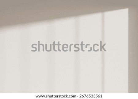 Template of blurred window shadows on a blank white wall. Sunlight with a shadow overlay effect. Interior backdrop mockup. 3d render