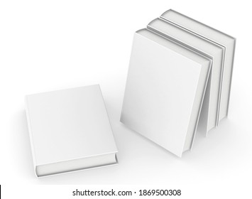 Template Empty Hardcover Book Mockup Set White Background , 3d Rendering