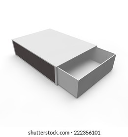 Template - Empty Matchbox. Isolated White Background