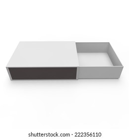 Template - Empty Matchbox. Isolated White Background