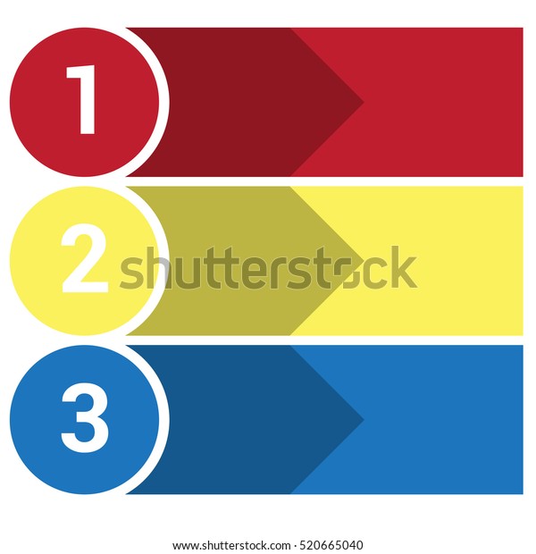 Template Infographic Numbered Colourful Horizontal Strips 库存插图 ...