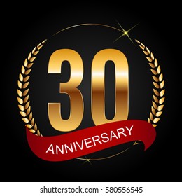 Template Logo 30 Years Anniversary Illustration Stock Illustration ...