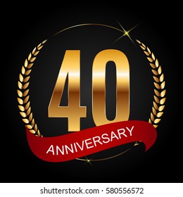 Template Logo 40 Years Anniversary Illustration Stock Illustration ...