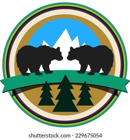 Template Logo Mountains Bears Stock Illustration 229675054 | Shutterstock