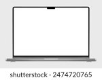 Template for mockup of white laptop similar to macbook