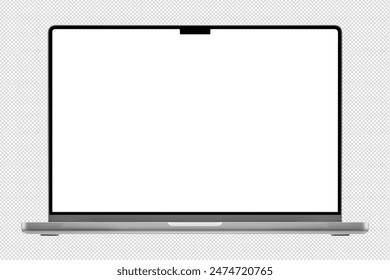 Template for mockup of white laptop similar to macbook