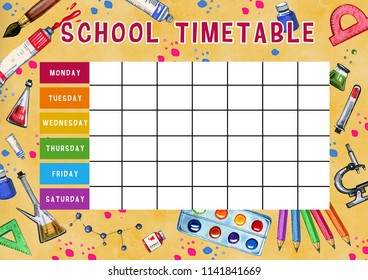 2,239 School timetable chart Images, Stock Photos & Vectors | Shutterstock