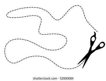 template scissors cut lines stock vector royalty free 52000063