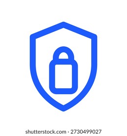 template_security outline icon, semiconductor technology, blue colorway 158. Clean outline style. Keywords: template_security, blue, electronics, process, equipment, metrology, icon, outline, line icon, vector.