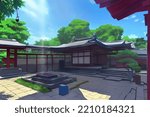Temple precincts [Anime Style Backgrounds Web graphics