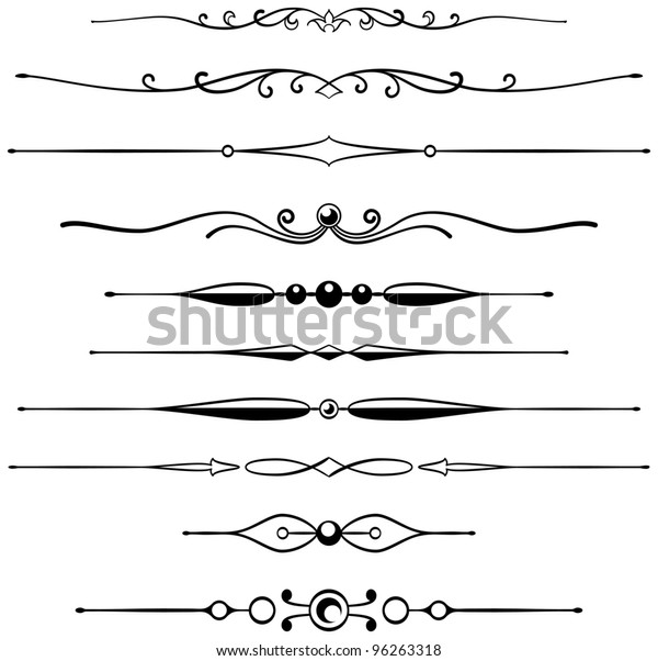 Ten Different Page Rules Elegant Design Stock Illustration 96263318 ...