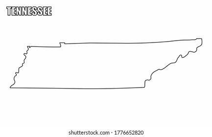 Tennessee State Outline Map Isolated On Stock Illustration 1776652820 