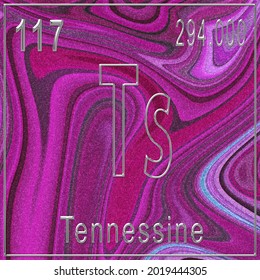 Tennessine Chemical Element Sign Atomic Number Stock Illustration