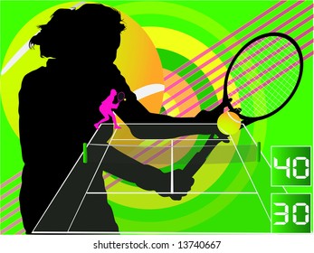 tennis background design - female - Powered by Shutterstock