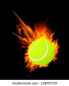 Tennis Ball On Fire.