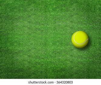 Tennis Balls On Tennis Grass Court