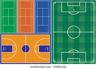 Tennis Basketball And Football Court