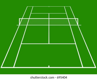 Tennis Court Layout Perspective Stock Illustration 695404 | Shutterstock