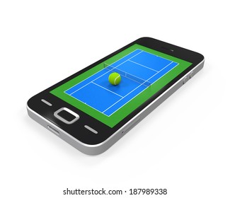 Tennis Court In Mobile Phone