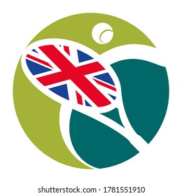 Tennis tournament icon with English flag, sports and competition concept - Powered by Shutterstock