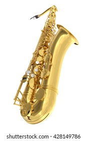 Tenor saxophone. Isolated on white background. Include clipping path. 3d render - Shutterstock ID 428149786