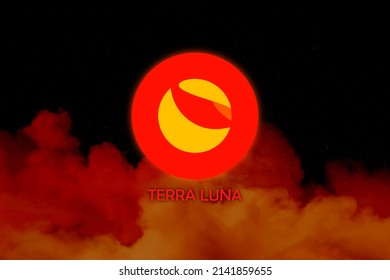 Terra Luna Crypto Currency. Luna On Abstract Background