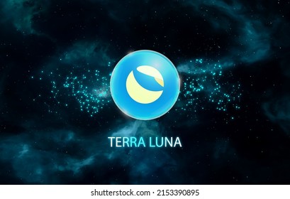 Terra Luna Crypto Currency. Luna On Abstract Background