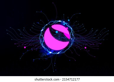 Terra Luna Crypto Currency. Luna On Abstract Background.