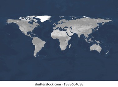 Terrain Map From Satelite View. Globe Similar Worldmap Icon.  Travel Worldwide, Map Silhouette Backdrop. Primary Source, Elements Of This Image Furnished By NASA.