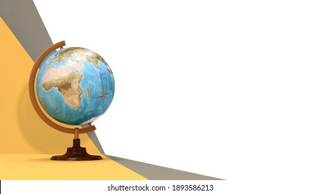 Terrestrial Globe White Background - 3D Rendering