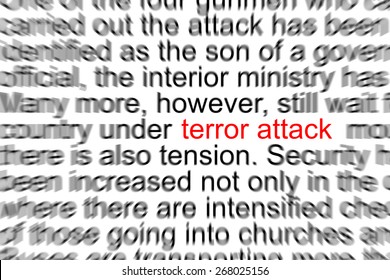 Terror Attack Written In A Newspaper
