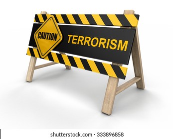 Terrorism sign. Image with clipping path