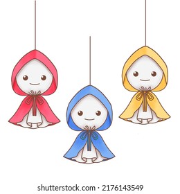 Teru Teru Bozu Wearing Raincoat Cartoon​ Pattern​