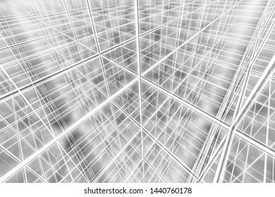 tesseract background abstract network cyber web 3D illustration