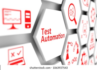 Test Automation Concept Cell Blurred Background 3d Illustration