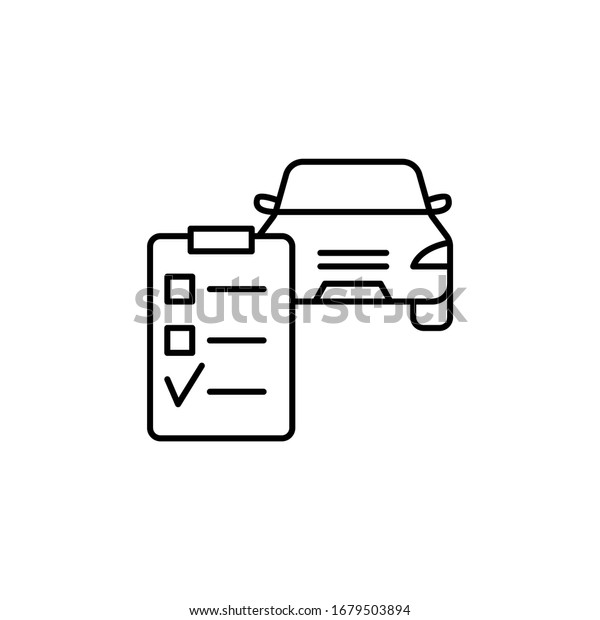 Test, car, driver icon. Simple line, outline\
illustration elements of driving school icons for ui and ux,\
website or mobile\
application