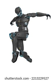 Test Machine Street Dance Jump. This Dummy Test Doll In Clipping Path Is Very Useful For Graphic Design Creations, 3d Illustration