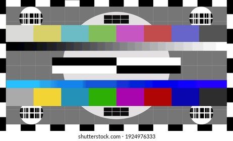 Test Picture, Color Table With Geometric Stripes, Squares For The TV Screen, Rainbow Colors In Steps To Adjust The Optimal Image On The Monitor, Wallpaper For The Designer, Raster