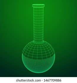 Test tube low poly wireframe mesh 3d render. Science and analyses. abstract polygonal image line and point. - Shutterstock ID 1467709886