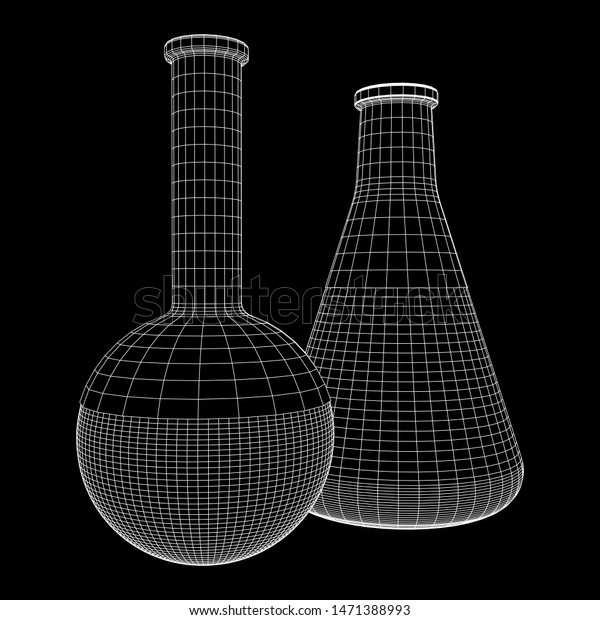 Test Tube Low Poly Wireframe Mesh のイラスト素材