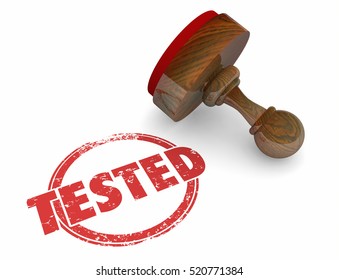 Tested Evaluation Stamp Inspected Passed Approved 3d Illustration