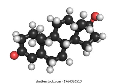 Testosterone Molecule Hormone Steroid 3D Render Chemical Structure