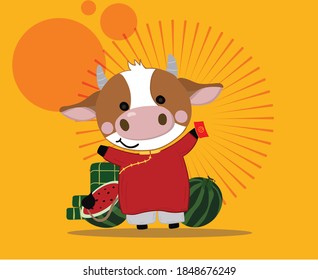 Tet Of The Ox, Year Of The Bull, The Bull In Aodai, Vietnam New Year, 2021